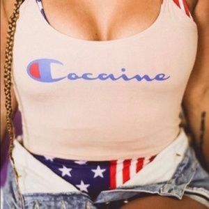 OMIGHTY "cocaine" crop top